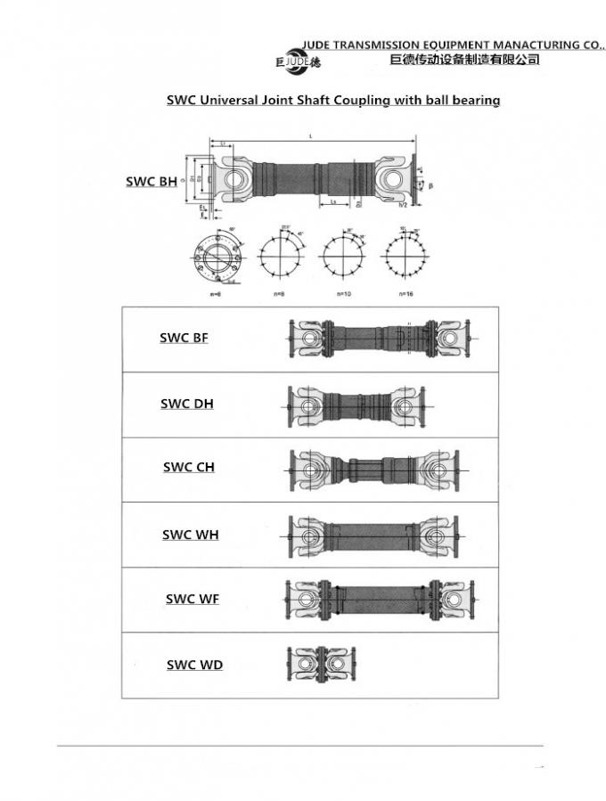 Flex Drive Cardan Shaft Coupling SWC Types For Industrial Equipment