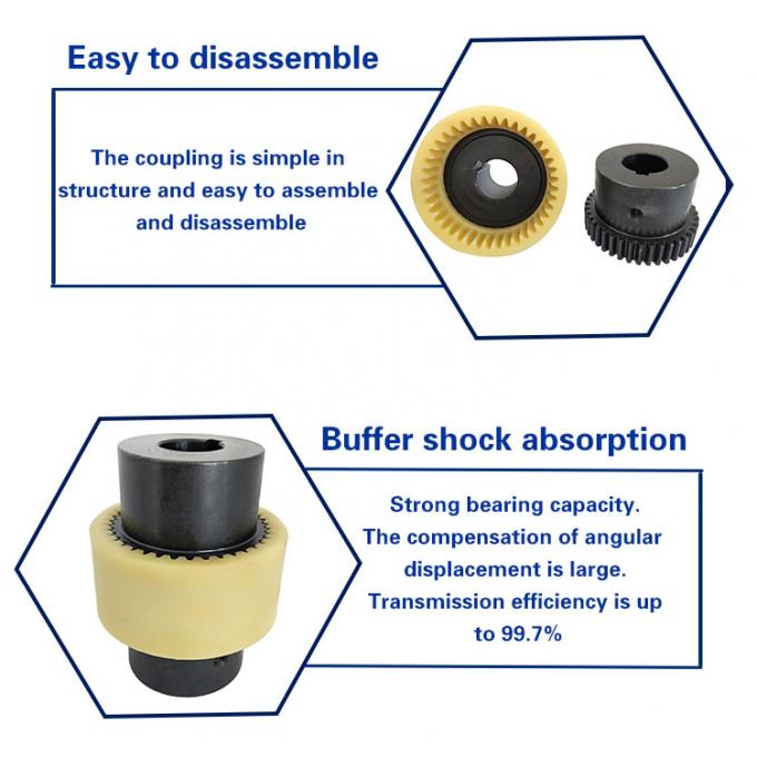 Steel Precision Flexible Gear Coupling Curved Tooth Low Maintenance